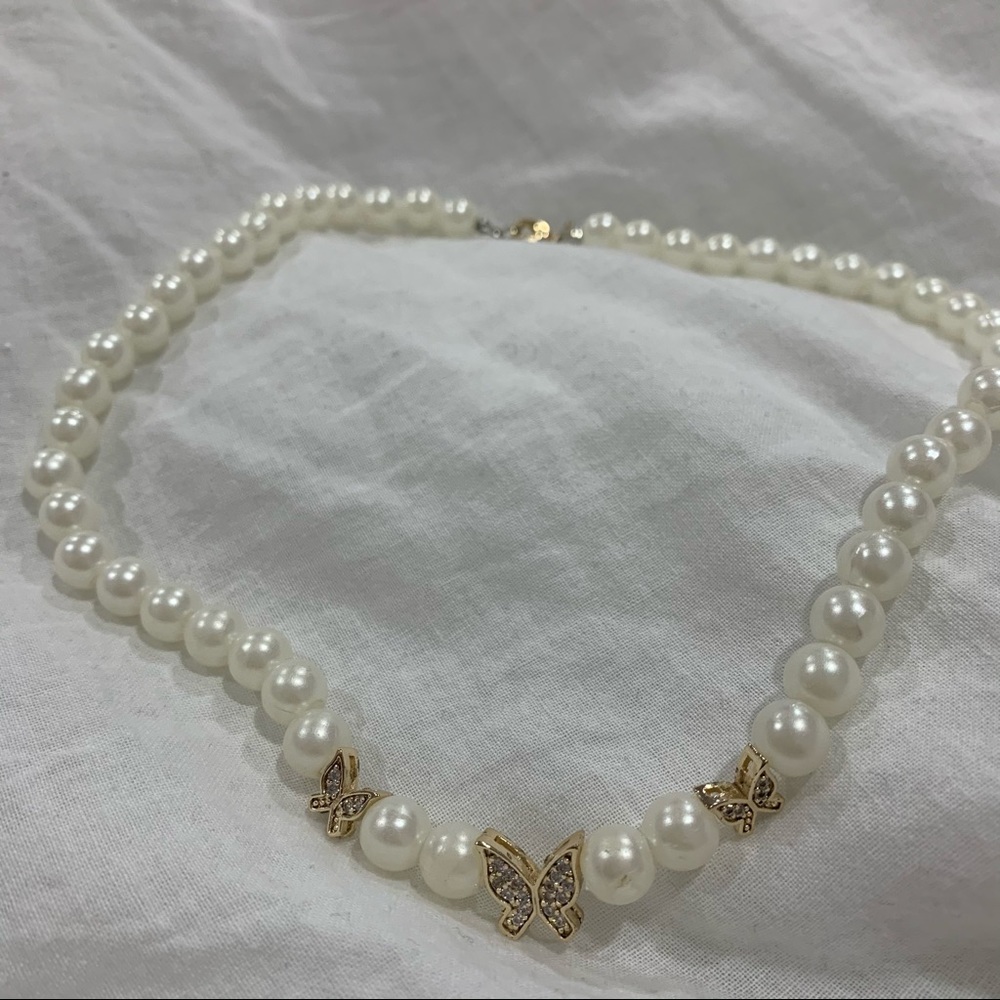 Butterfly Pearl Necklace